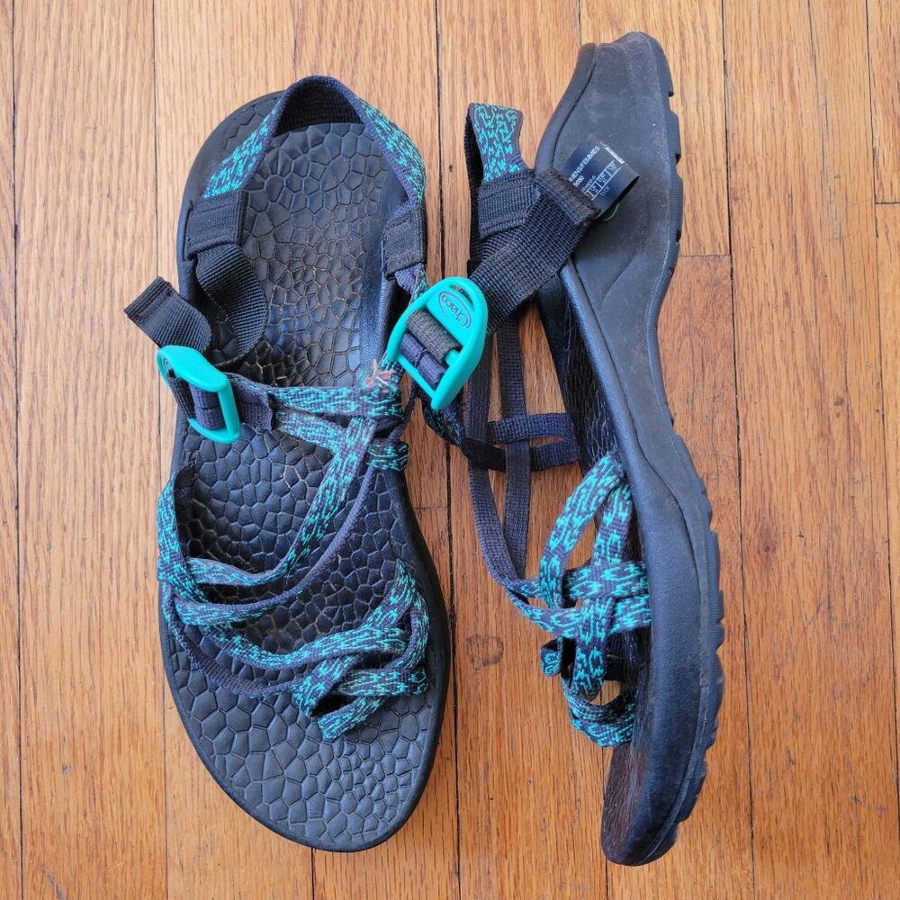 Chaco Womens‎ Z/2 Classic Sport Sandals Blue Black 10 Summer Hiking
